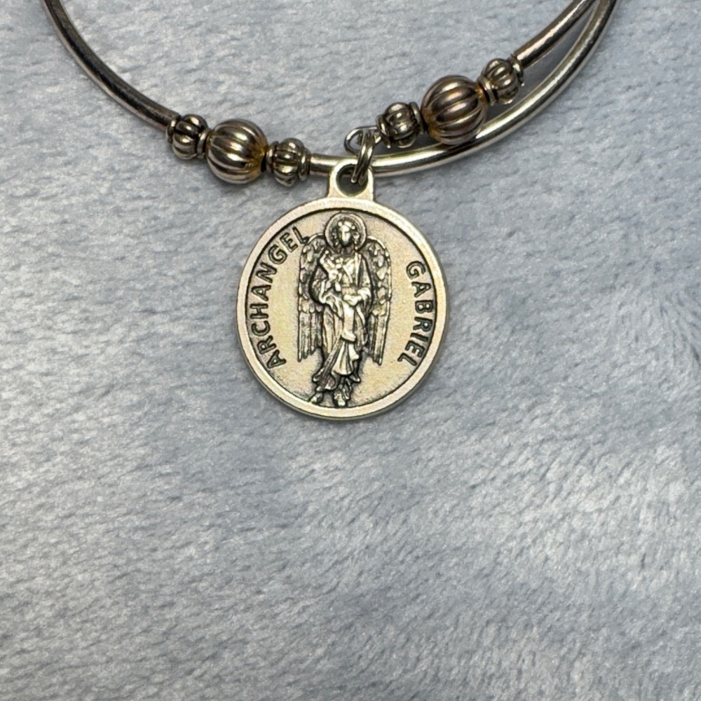 Archangel Gabriel Two-Tone Charm Bracelet - Picture 2 of 4
